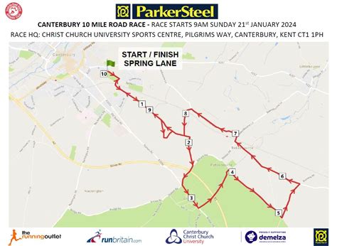 Canterbury Mile Route Map