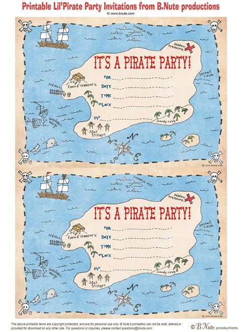 bnute productions: Free Printable Pirate Party Invitations