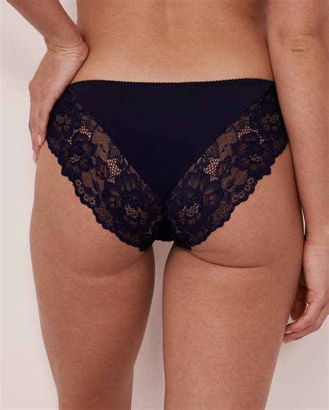 Microfiber And Lace Bikini Panty