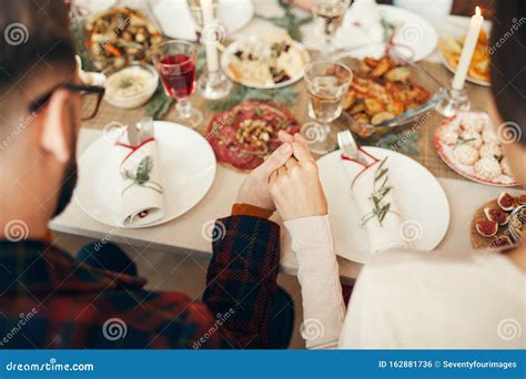 Praying At Dinner Closeup Stock Photo Image Of Dining 162881736