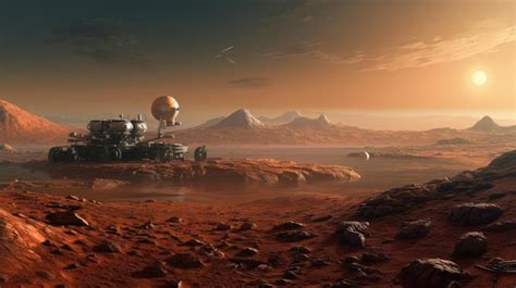 premium ai image exploration  mars  rover   surface