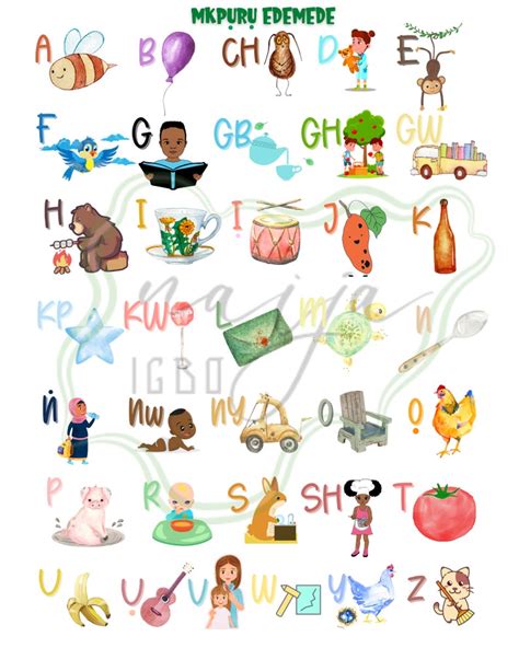 Igbo Alphabet Printable With Pictures IGBO ABC Nigerian Alphabet Igbo ...