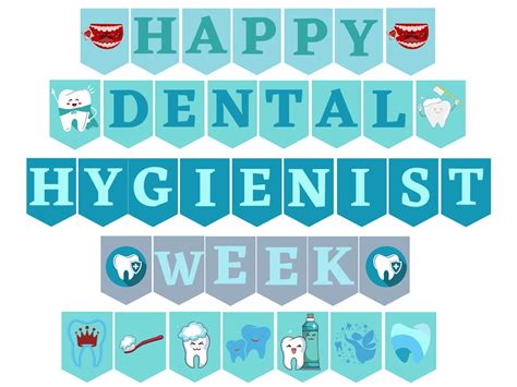 Dental Hygienist Week Banner Printable Dental Hygienist Appreciation