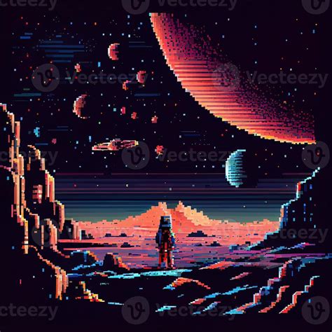 Pixel Art Space Background - 22459314 Stock Photo at Vecteezy