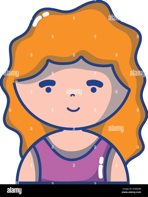 Avatar Girl With Blouse And Hairstyle Design Vector Illustration Stock