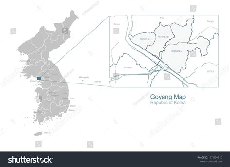 Vector Goyang Map Korea City Map Stock Vector (Royalty Free) 1571694310 | Shutterstock