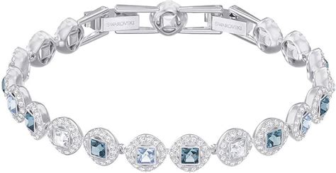 Swarovski Crystal Blue Angelic Square Rhodium Plated Bracelet Amazon