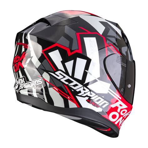 Scorpion Helmet Exo Evo Air Rok Bagoros Fullface Moto Scooter Black Red