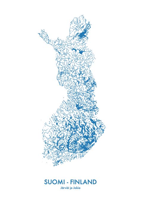 Map of Finland lakes and rivers. by u/TmapStudio - Maps on the Web