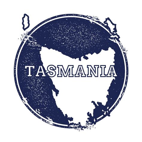 Vector De Mapa De Tasmania Aislado En Fondo Blanco Plancha Plana De