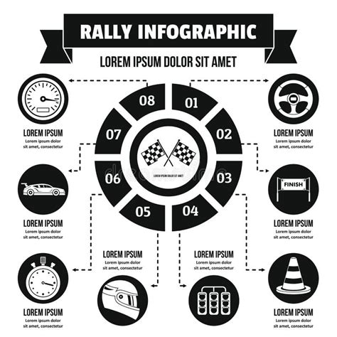 Rally Infographic Concept Simple Style Stock Vector Illustration Of