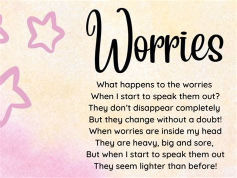 Worries Poem Teaching Resources