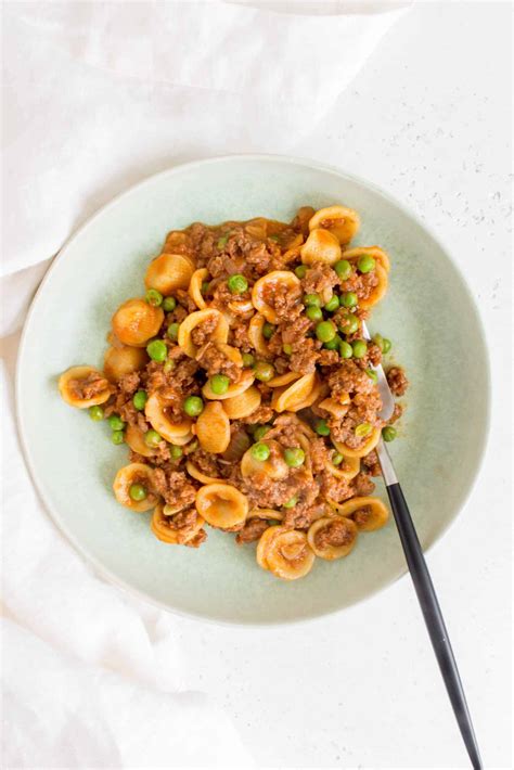 Gochujang Orecchiette Pasta With Beef And Peas