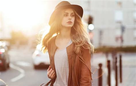 Wallpaper Girl Model Long Hair Hat Photo Bokeh Face Blonde For Mobile And Desktop
