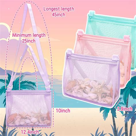 Buy Tagitary Beach Toys Large Mesh Beach Bag With Zipper Sand Toy Seashell Bag For Holding