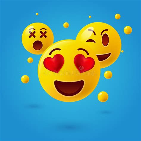 Iconos Sonrientes De La Cara O Emoticons Amarillos Con Las Caras