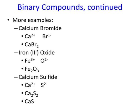 PPT Writing Formulas For Binary Ionic Compounds PowerPoint