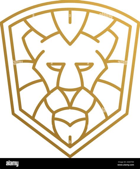 Minimal vector illustration of shield shap linear style logo design