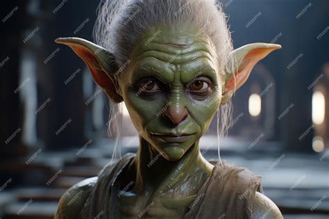 Premium AI Image | a green goblin with pointy ears