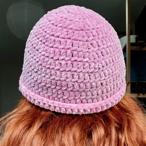 Handmade Super Soft Crochet Hat Made Using Chenille Depop