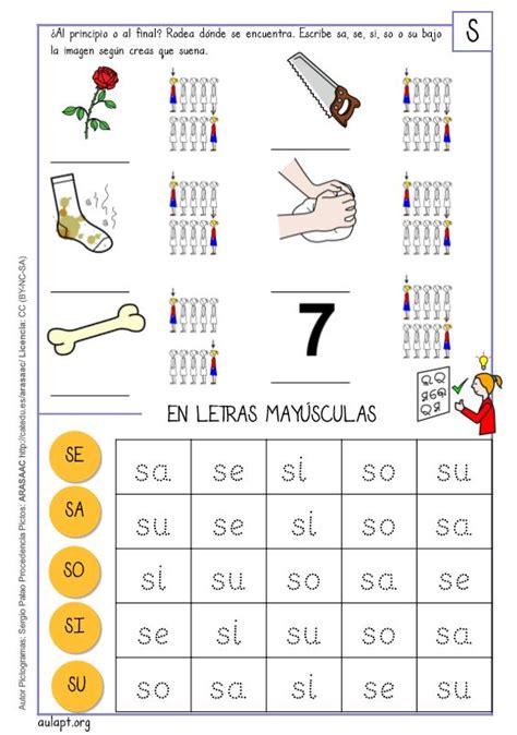 Cuadernillo Letra S Imprenta Lectura GrafÍa Y Conciencia FonolÓgica Aula Pt