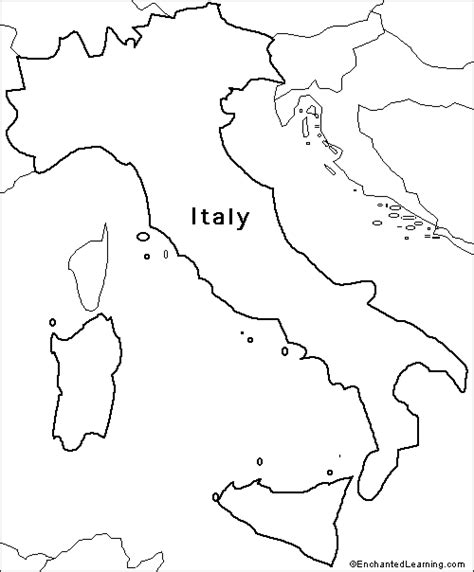 Simple Printable Map Of Italy