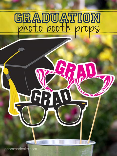 Graduation Photo Booth Props Paper And Cake Worksheets Library