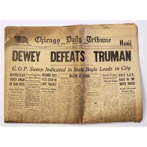 Original Dewey Defeats Truman Newspaper For Sale