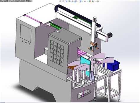 【鸿达】机床 数控车床自动上下料机械手3d模型下载 三维模型 Solidworks模型 制造云 产品模型