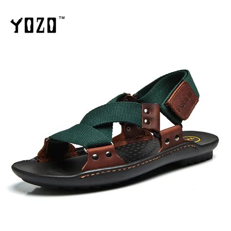 Men Sandals Fashion Hook And Loop Massage Comfortable Canvas Sandals Leisure Brand Shoes Men Beach