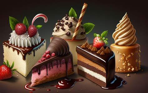 Premium AI Image | Very tasty sweets and cakes