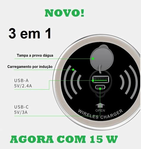 Carregador Qi Indução Embutir Sem Fio Preto 5w 7 5w 10w Frete grátis