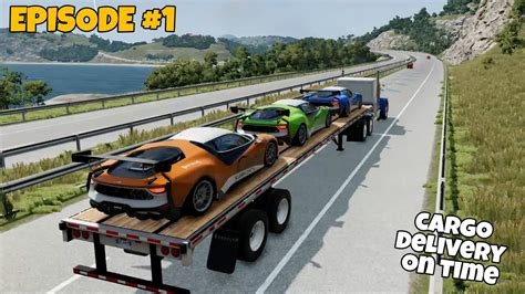 Lets Play Beamngdrive Episode 1 Truck Delivery Race Car Youtube