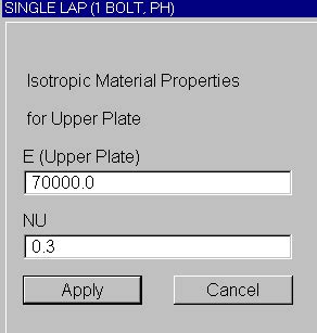 20 GUI for defining isotropic material properties for the upper plate ...