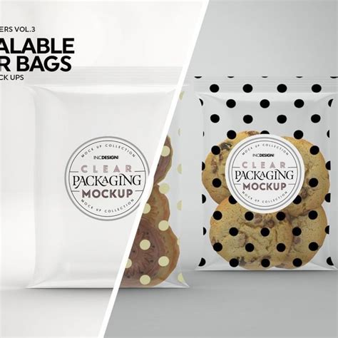 Clear Resealable Bags Mockup In 2022 Bag Mockup Free Packaging