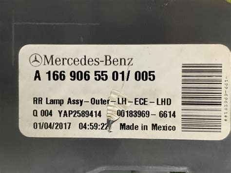 Piloto trasero izquierdo Mercedes GLE W166 Años 2015 a 2018 LED