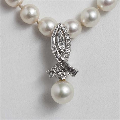 Pearl Diamond 14k Necklace Witherell S Auction House