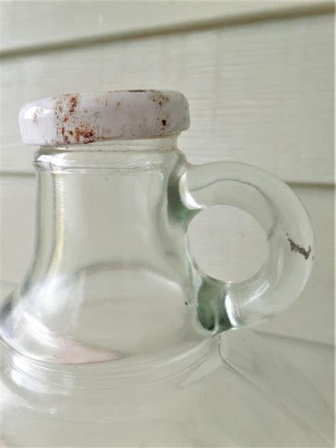 Vintage Large Glass One Gallon Duraglas Jug With Finger Etsy