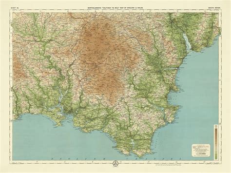 Old Os Map Of South Devon By Bartholomew 1901 Exeter Torquay Dartm