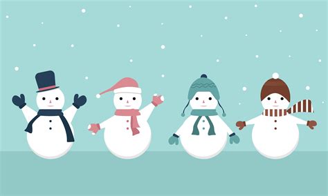 Collection of snowmen cartoons 1872894 Vector Art at Vecteezy