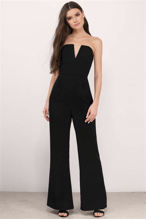 Chic Black Jumpsuit Deep V Jumpsuit Jumpsuit Black Jumpsuit