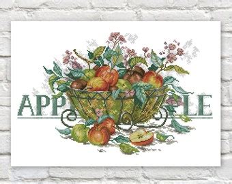 Apples Cross Stitch Pattern Etsy