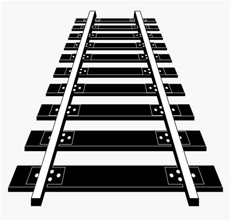 Clip Art Clipart Railway Big Image - Train Track Clipart Black And ...