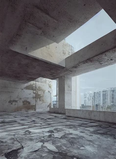 Krea Derelict Architecture Single Building Marble Flooring