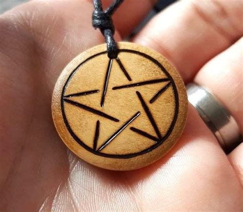 Pentagram Necklace Pendant Personalised Pentacle Pagan Cord Choker