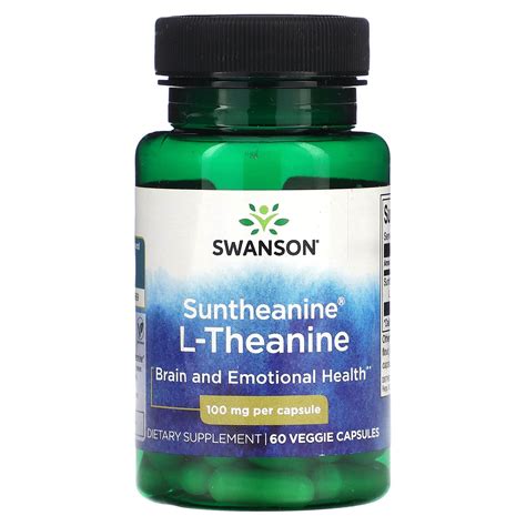 Swanson Suntheanine l 테아닌 100mg 베지 캡슐 60정