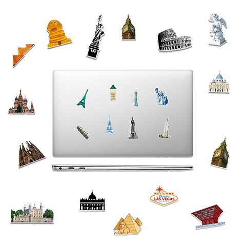 Pcs World Famous Building Landmarks Sticker Decals Travel Luggage