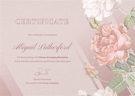 certificate flower images   png stickers wallpapers