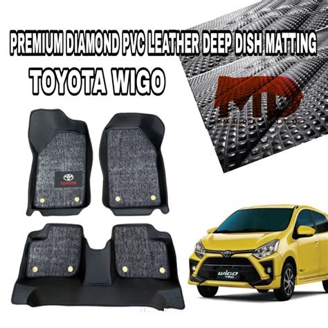 Toyota Wigo 2014 To 2022 Double Layer Deep Dish Matting With Brand Logo