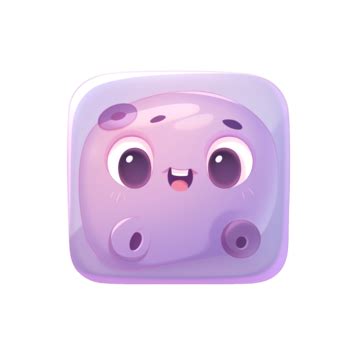 Purple Cartoon Square Button Button Shiny Glossy Png Transparent